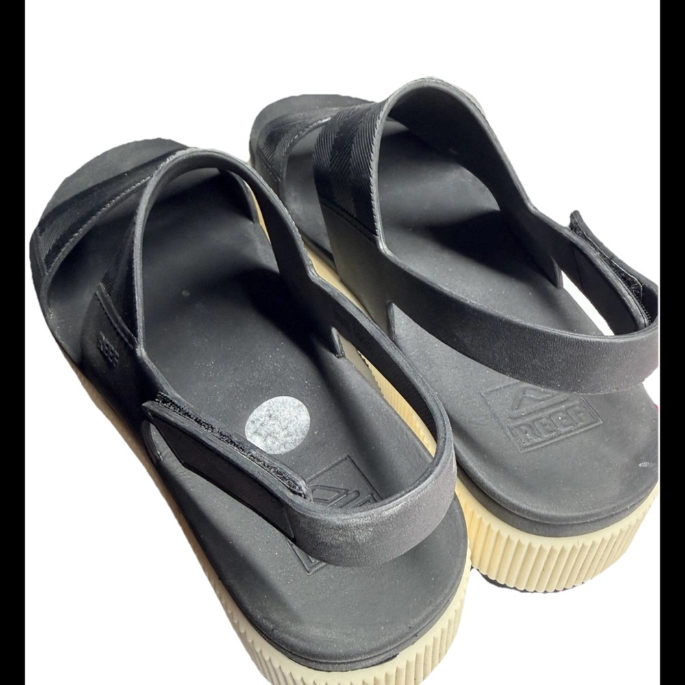 Reef Water Vista Higher Platform Sandal Women’s Black White Sz 9 - Picture 2 of 4